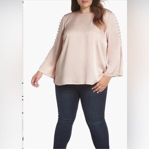Vince Camuto Blush Women's Blouse with Button Accents